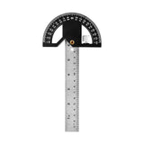 Maxbell Metal Protractor Measure Layout Tool Woodworking Ruler for Engineer Drawing 8inch