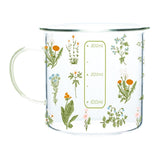 Maxbell Large Clear Printed Glass Cup Large Capacity for Tea Oats Hot Beverage 360ml