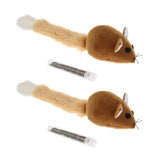 Maxbell 2Pcs Cat Kitten Pet Soft Mouse Mice Activity Toy Play Fun Training Brown