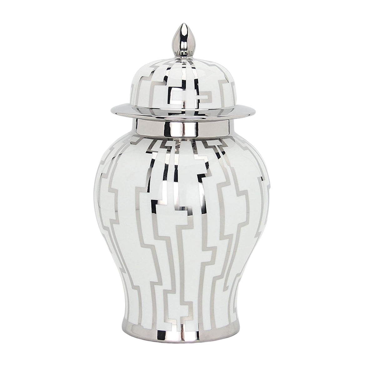 Maxbell Chinese Flower Vase Temple Jar with Lid Ceramic living room Party