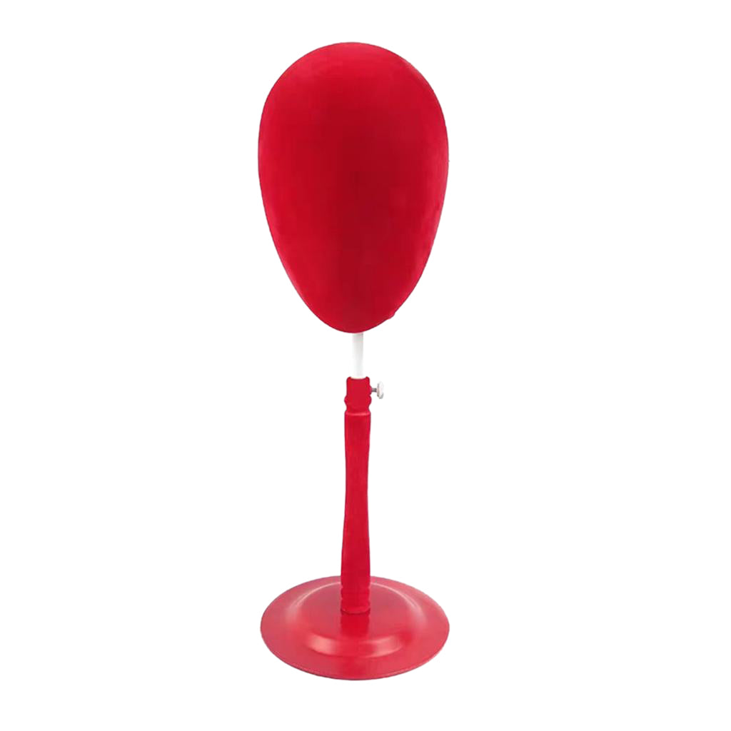 Maxbell 21'' Adjustable Velvet Wig Display Mannequin Head Manikin for Hat Toupee Red