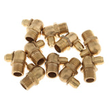 Max 10 Pieces Metric Male 90 Deg Degree Brass Grease Zerk Nipple Fittings M8x1