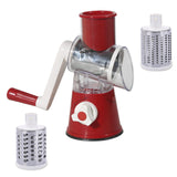 Maxbell Manual Rotary Cheese Grater Mandoline Slicer for Chocolate Vegetables Nuts Deep Red