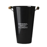 Maxbell Iron Craft Flower Bucket Chic Flowerpot Vase Office Cafe Shop Decor Black