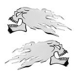 Max Maxb 2 Pieces Sliver Motorcycle Skull Fuel Tank Decals Stickers Adhesive Lasting