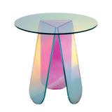 Maxbell Coffee Table End Table DIY Rainbow Acrylic Side Table Fashionable NightStand DIY 60x60cm