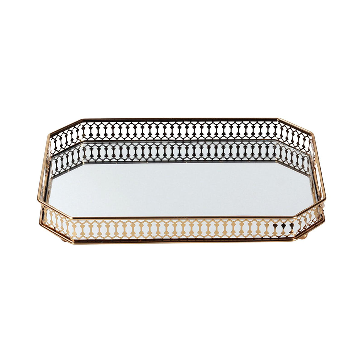 Maxbell Mirror Serving Tray Serving Plate Metal Serving Tray for Candy Coffee Makeup