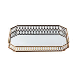 Maxbell Mirror Serving Tray Serving Plate Metal Serving Tray for Candy Coffee Makeup