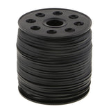 Maxbell 100 Yards Korean PU Leather String Rope Flat Cord Thread 2.6mm Black