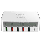 Maxbell Universal Type-C Qi 5 USB Ports QC 3.0 Charging Station for iPhone iPad UK