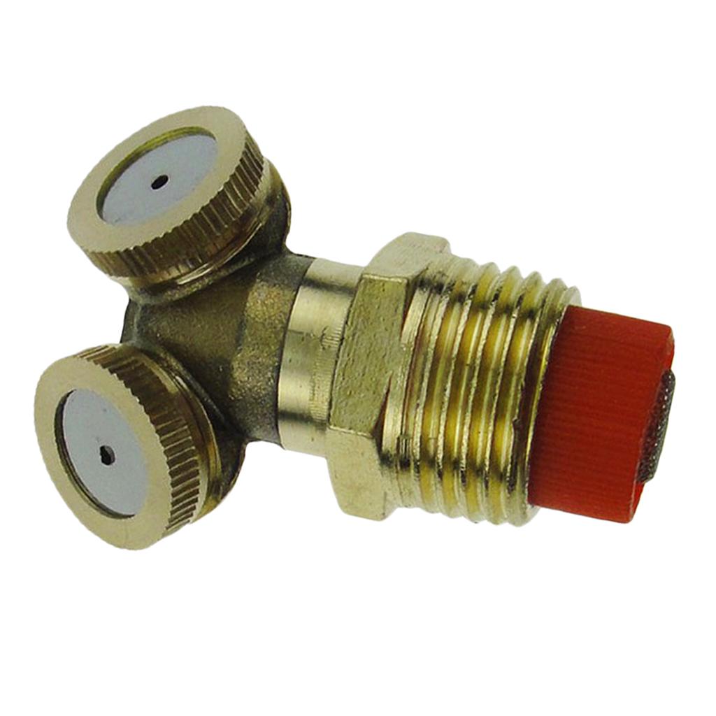 Max Brass Garden Grass Lawn Spray Nozzle Irrigation for Cooling System 2 Hole