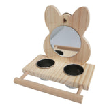 Maxbell Parrots Mirror Feeder Cups Cage Perches Wooden Frames Dish for Cage Toy