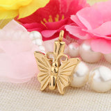 Maxbell Stainless Steel Butterfly Ash Urn Pendant Memorial Cremation Jewelry Gold