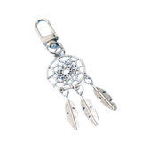 Maxbell Feather Key Chain Keyring Key Buckle Tassel Charms Lucky Decor for Supplies Silvery