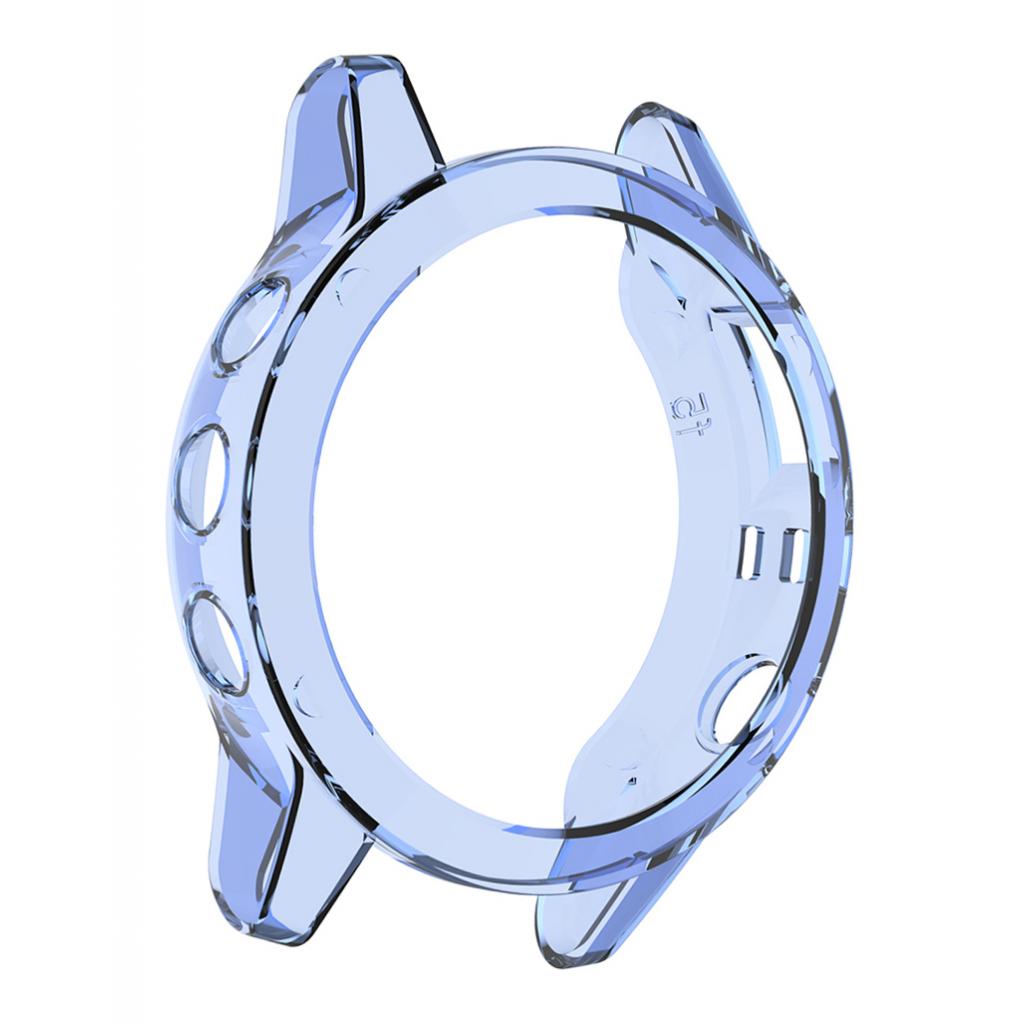 Maxbell 1 Piece Case Protective Cover for Garmin Watch Transparent Blue