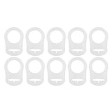 Maxbell 10pcs Silicone Button Ring Dummy Pacifier Holder Clip Adapter White