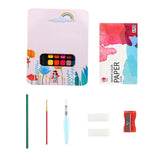 Maxbell Watercolor Paint Set with Paint Brush Art Paper for Children School Supplies pink