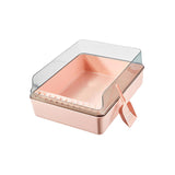 Maxbell Cat Litter Box Open Air with Rim for Indoor Cats Low Profile Cat Litter Tray Pink