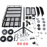 Max Heavy Duty Metal Trailer with Tow Hook for 1/10 RC Crawler Car Accessories