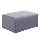 Max Stretch Ottoman Pouf Cover Footrest Stool Slipcover Protector Gray