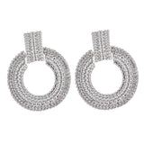 Maxbell Womens Geometric Round Statement Drop Dangle Earrings Jewelry Silver