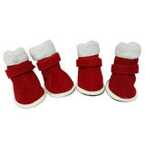 Maxbell 4Pcs Dog Shoes Xmas Booties Paw Protector Shoes Holiday Pet Custome  Red L