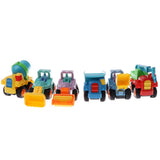 Maxbell 6Pcs Mini Cartoon Inertial Engineering Car Diecast Vehicles Models Toy Gift