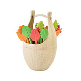 Maxbell 16pcs Green Biodegradable Wheat Straw Leaves Fruit Fork Set Party Beige