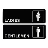 Maxbell 1 Pair Toilet Sign Acrylic Wall Sticker Decor Rectangle for Office Washroom