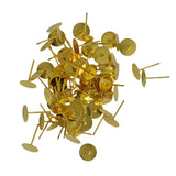 Maxbell 100pcs 8mm Blank Pad Stud Earring Post Peg Pin DIY Making Findings-Gold