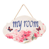 Max White Wooden Door Signs My Room for Home/Kids Room/Flower Store Door Decor