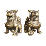 Maxbell Lion Statue Feng Shui Decor Vintage Miniature for Desktop Lawn