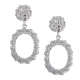 Maxbell Womens Geometric Oval Statement Drop Dangle Earrings Jewelry Silver