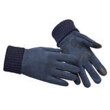 Maxbell Maxbell Anti Slip Winter Warm Gloves Mittens Touch Screen Waterproof Soft Mens Blue
