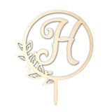 Max Letter H Initial Wood Cake Topper Wedding Anniversary Birthday Party Decor