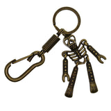 Maxbell Skeleton Pendant Spring Coil Snap Hook Carabiner Keychains Keyring bronze