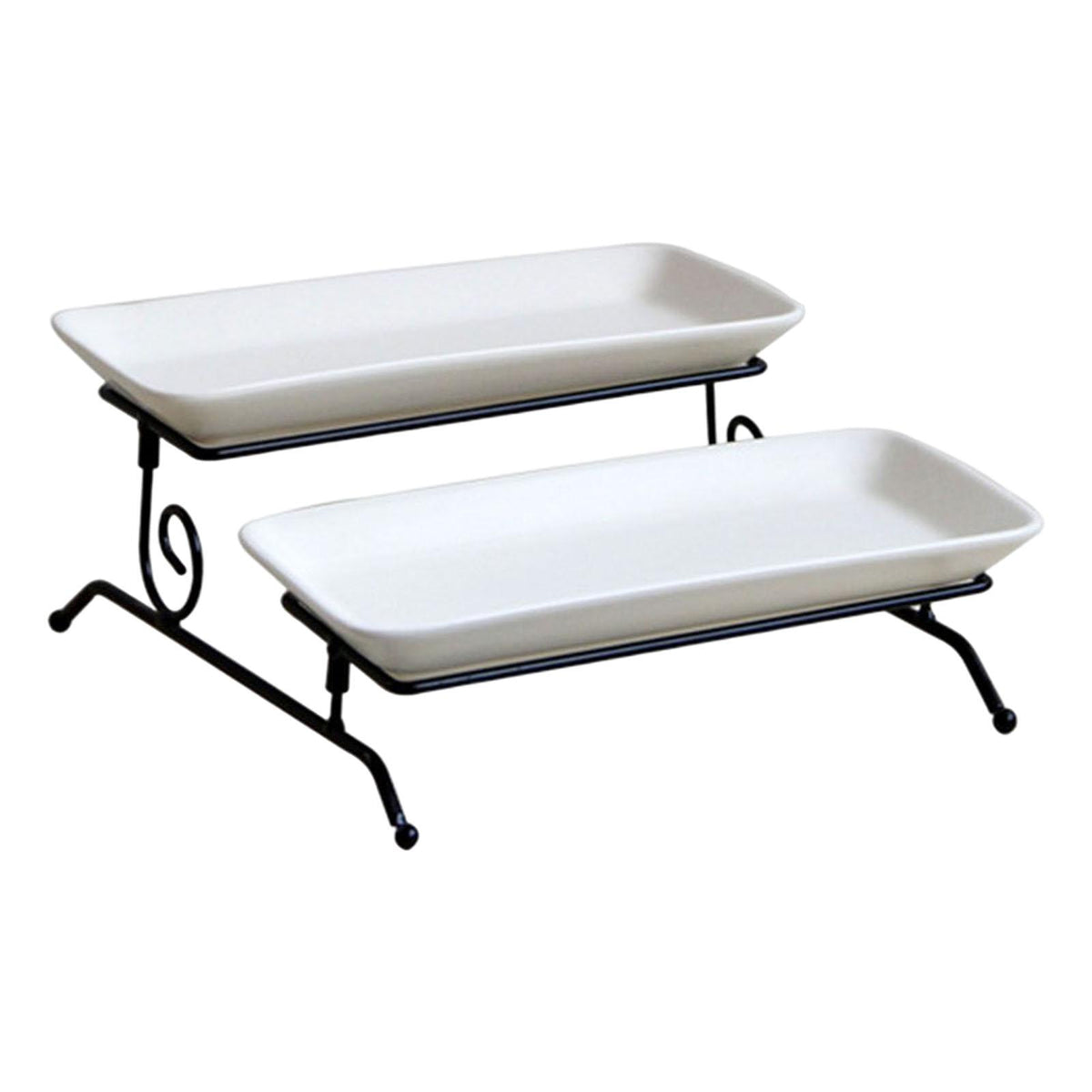 Maxbell 2 Layer Serving Platter Cupcake Cake Stand Removable for home Bar white