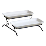 Maxbell 2 Layer Serving Platter Cupcake Cake Stand Removable for home Bar white