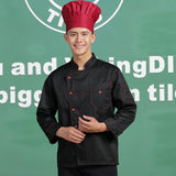 Maxbell Stitched Chef Jacket Coat Hotel Waiters Kitchen Uniform Long Sleeves 3XL Black