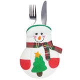 Maxbell Christmas Tableware Bags Dinner Flatware Holder Decoration Snowman A