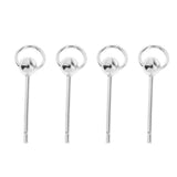 Max 1 Pair Golden Silvery Ear Stud Round Ball Charms Earring Decors silver
