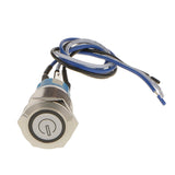 Maxbell 12V 19mm Latching LED Metal Push Button Panel Switch Waterproof Pattern 1