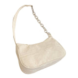 Maxbell Women Dumpling Bun Schoolbag Shopping Bag Wallet Flannel Shoulder Bag White