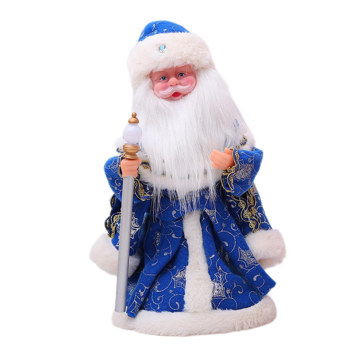 Maxbell Cute Santa Electric Toy Decorative for Christmas Holiday Funny Gift Blue