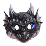 Maxbell Scary Kids Dragon Masks Half Face Cover for Photo Prop Wedding Carnival Black