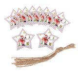 Maxbell 10 Piece Wooden Christmas Tree Hanging Decoration Ornament Star 75mm