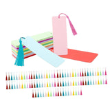Maxbell 100Pcs Blank Color Bookmarks with Colorful Tassels for Holiday Party Wedding