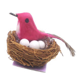 Max Miniature Bird Nest 1/12 Bird House Decoration for Fairy Garden Rose Red