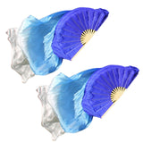 Maxbell 2Pcs Belly Dance Fan Veils 1.8M Performance Dancer Practice Dance Props