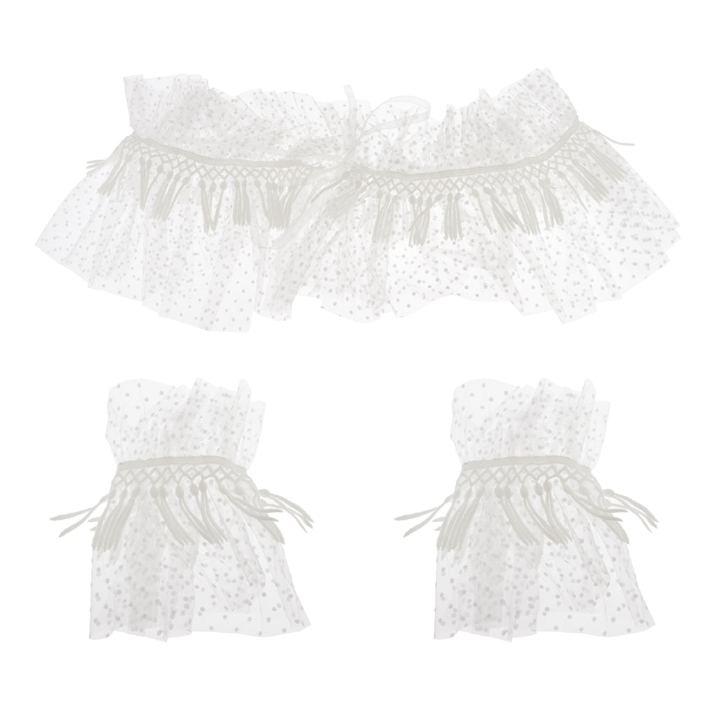 Max White Lace Wedding Shawl with sleeves Ladies Shoulder Wraps Dots